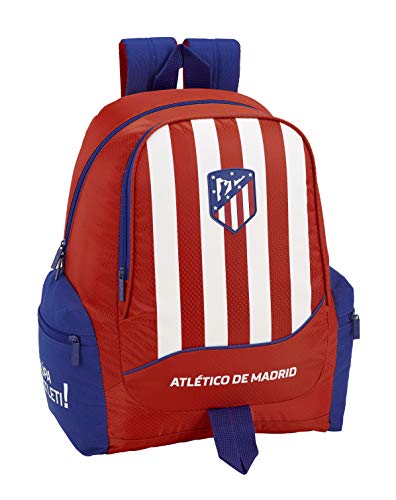 Club Atlético de Madrid Atlético de Madrid Mochila Grande Adaptable a Carro, niño Equipaje para niños, Roja, 43 cm
