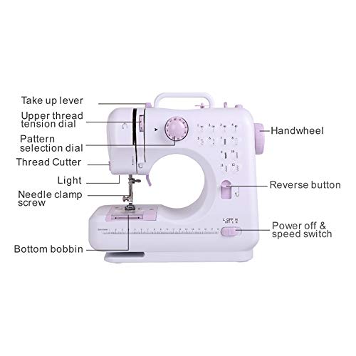 CO-Z Mini Maquina de Coser Portatil de 12 Puntadas Maquina de Coser Eléctricas y Domésticas Sew Machine con Doble Hilo 2 Velociad Ajustable para Principantes