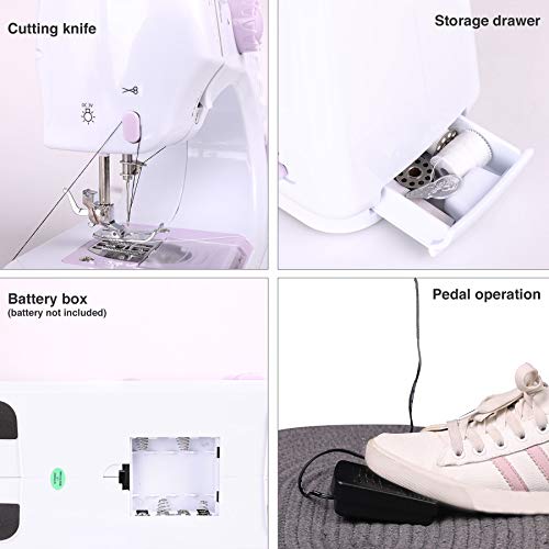 CO-Z Mini Maquina de Coser Portatil de 12 Puntadas Maquina de Coser Eléctricas y Domésticas Sew Machine con Doble Hilo 2 Velociad Ajustable para Principantes CO-Z Mini Maquina de Coser Portatil de 12 Puntadas Maquina de Coser Eléctricas y Domésticas Sew Machine con Doble Hilo 2 Velociad Ajustable para Principantes