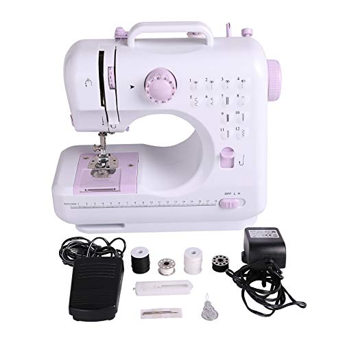 CO-Z Mini Maquina de Coser Portatil de 12 Puntadas Maquina de Coser Eléctricas y Domésticas Sew Machine con Doble Hilo 2 Velociad Ajustable para Principantes