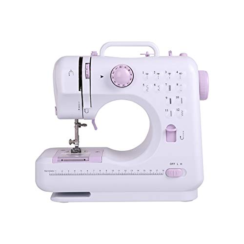 CO-Z Mini Maquina de Coser Portatil de 12 Puntadas Maquina de Coser Eléctricas y Domésticas Sew Machine con Doble Hilo 2 Velociad Ajustable para Principantes