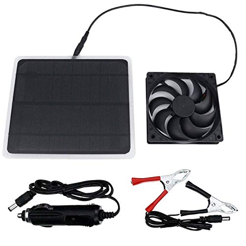 Cobeky Ventilador con Ventilador de Panel Solar de 10W Ventilador para Perro Pollo Invernadero Techo RV Cobeky Ventilador con Ventilador de Panel Solar de 10W Ventilador para Perro Pollo Invernadero Techo RV