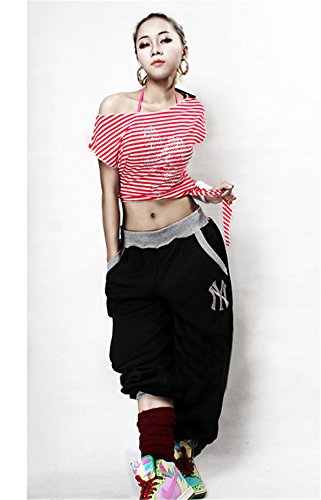 COCO clothing Pantalones Mujer Hip Hop Moda Amantes Harem Holgada Hippie Deportivas Bombachos Verano (Negro, m) COCO clothing Pantalones Mujer Hip Hop Moda Amantes Harem Holgada Hippie Deportivas Bombachos Verano (Negro, m)