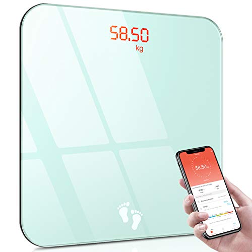 Cocoda Bascula de Baño, Báscula Digital Corporal Bluetooth con APP para Andriod/iOS & Pantalla LED Fácil Leer, BMI Balanza Electronica, Peso Baño Step-on con Vidrio Templado Resistente (180kg) Cocoda Bascula de Baño, Báscula Digital Corporal Bluetooth con APP para Andriod/iOS & Pantalla LED Fácil Leer, BMI Balanza Electronica, Peso Baño Step-on con Vidrio Templado Resistente (180kg)