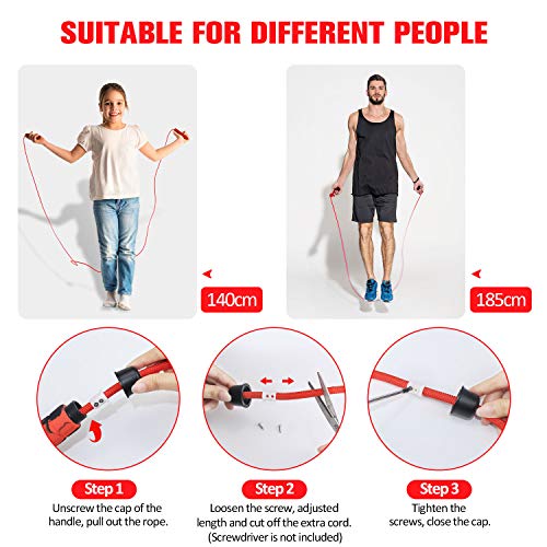 Cocoda Cuerda Saltar, Comba Crossfit Ajustable Sin Enredos con Rodamientos de Bolas Rápidos, Jump Rope con Asas de Espuma de Suave para Hombre Mujer Adulto HIIT Fitness MMA Boxeo