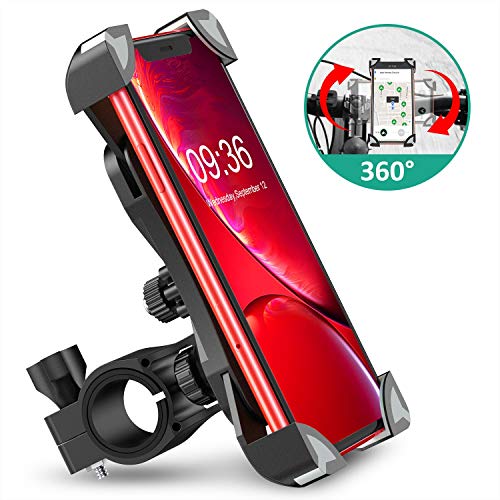 Cocoda Soporte Movil Bici, 360° Rotación Soporte Movil Moto Bicicleta, Anti Vibración Porta Telefono Motocicleta Compatible con iPhone 12 Pro Max/12 Mini/11 Pro MAX/XS/XR y Otro 4.5-7.0" Móvil