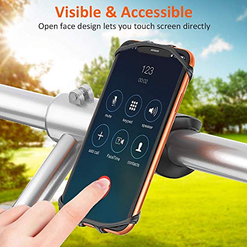 Cocoda Soporte Móvil Bicicleta, Soporte Movil Moto, Rotación 360° Ajustable Universal Montaje para Manillar de Bicicleta Compatible con iPhone 12 Pro/12 Mini/iPhone 11 Pro MAX, Samsung- 4.7'' - 6.5''