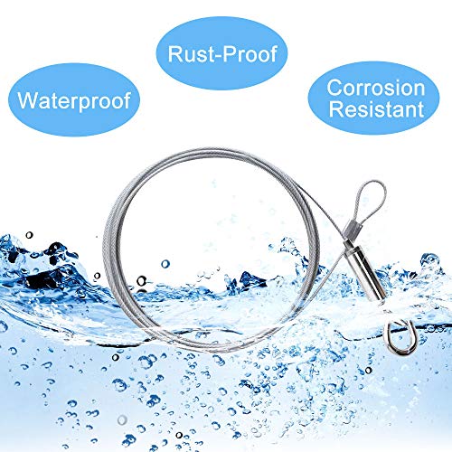 CODIRATO 4 PCS Cable para Colgar en la Foto Ajustable, Cuerda Alambre Soporta hasta 30 Kg Cable de Acero Inoxidable para Ropa/Luces/Fotos (1.5 mm * 2 m)