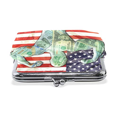 Coin Purses American Flag Bodybuilder Buckle Vintage Clutch Cosmetic Bags