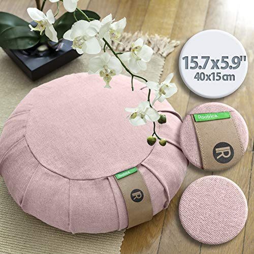 Cojín de meditación zafu redondo desenfundable, de algodón natural, un diseño elegante y un asiento óptimo para una práctica de yoga para adultos y niños (rosa). Cojín de meditación zafu redondo desenfundable, de algodón natural, un diseño elegante y un asiento óptimo para una práctica de yoga para adultos y niños (rosa).