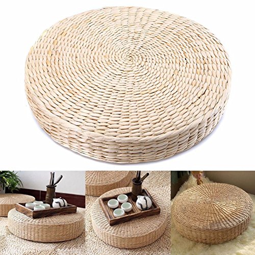 Cojín de suelo para tatami japonés, cojín de paja, cojín redondo, para asiento de yoga o jardín, decoración de comedor Cojín de suelo para tatami japonés, cojín de paja, cojín redondo, para asiento de yoga o jardín, decoración de comedor