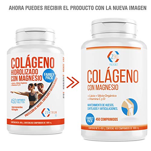 Colágeno hidrolizado con calcio para huesos y articulaciones – Colágeno con vitamina C y vitamina D para ayudar a la energía del día a día - 900 comprimidos