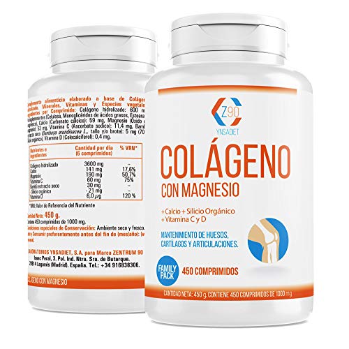 Colágeno hidrolizado con calcio para huesos y articulaciones – Colágeno con vitamina C y vitamina D para ayudar a la energía del día a día - 900 comprimidos