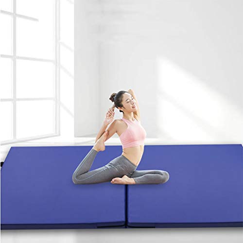 Colchoneta Gimnasia LXHONG Colchoneta Plegable para Gimnasia, Estera De Yoga Antideslizante para Ejercicio, Colchoneta Gimnasia para Colegio Gimnasio PU 3 Tamaños (Color : Blue, Size : 50X100X5CM)