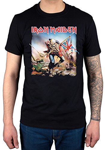 Collectors Mine - Camiseta de Iron Maiden con cuello redondo de manga corta para hombre, color negro, talla XL