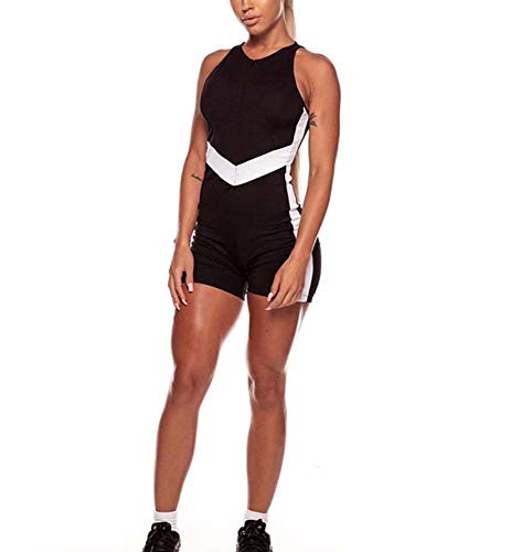 Color de Las Mujeres de Costura Delgado Gimnasio Corriendo Alto elástico Mono Corto Leotardo Monos de una Sola Pieza de Ciclismo atlético Vestir Color de Las Mujeres de Costura Delgado Gimnasio Corriendo Alto elástico Mono Corto Leotardo Monos de una Sola Pieza de Ciclismo atlético Vestir