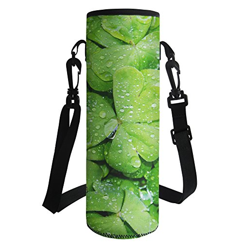 Coloranime, funda de neopreno para botella de agua, diseño de hojas, mujer, Leaf-3, 9.5cmx9.5cmx26cm
