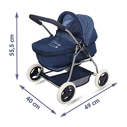 ColorBaby - Cochecito de muñecas plegable 3 en 1 Baby Style, Azul(44919)