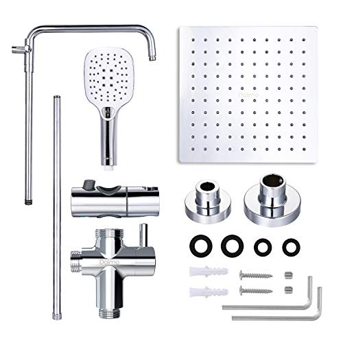 Columna Ducha Dalmo, Sistema de Ducha con Alcachofa, Conjunto Ducha Regulable Metal Completo con 3 Cabezales de Ducha, Grifo Ducha de Altura Adjustable, Conjunto Combinado de Ducha de ángulo Cariable Columna Ducha Dalmo, Sistema de Ducha con Alcachofa, Conjunto Ducha Regulable Metal Completo con 3 Cabezales de Ducha, Grifo Ducha de Altura Adjustable, Conjunto Combinado de Ducha de ángulo Cariable