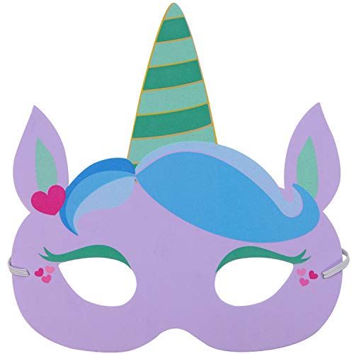 com-four® 12x Máscaras de Unicornio para niños [selección varía] - Conjunto de máscaras para cumpleaños y Fiestas temáticas (12 Piezas - máscara Unicornio)