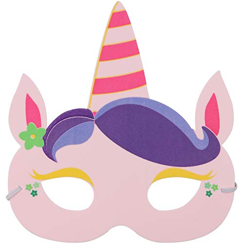 com-four® 12x Máscaras de Unicornio para niños [selección varía] - Conjunto de máscaras para cumpleaños y Fiestas temáticas (12 Piezas - máscara Unicornio)