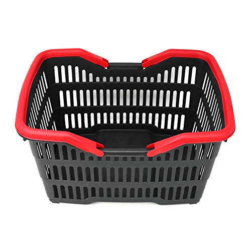 com-four® 2X Cesta de la Compra de plástico con asa - Cesta plastico para el supermercado en Negro/Rojo - 39,5 x 29 x 22,5 cm (002 Piezas - Negro/Rojo) com-four® 2X Cesta de la Compra de plástico con asa - Cesta plastico para el supermercado en Negro/Rojo - 39,5 x 29 x 22,5 cm (002 Piezas - Negro/Rojo)