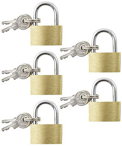 com-four® 5X Mini Candado para Equipaje - Candado de Latón para Equipaje - Cerradura Pequeña para Maletas y Bolsas de Viaje com-four® 5X Mini Candado para Equipaje - Candado de Latón para Equipaje - Cerradura Pequeña para Maletas y Bolsas de Viaje