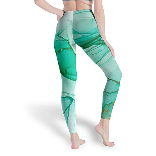 COMBON Shop Leggings deportivos Magic Marbling Mujer Atlético Control de barriga - Leggings para Pilates Gimnasio Blanco S