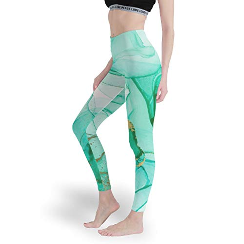 COMBON Shop Leggings deportivos Magic Marbling Mujer Atlético Control de barriga - Leggings para Pilates Gimnasio Blanco S