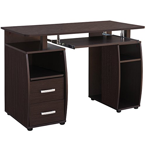Comifort Mesa de Ordenador, Escritorio, Mesa de Oficina, 115x55x76 cm (WENGUÉ) Comifort Mesa de Ordenador, Escritorio, Mesa de Oficina, 115x55x76 cm (WENGUÉ)