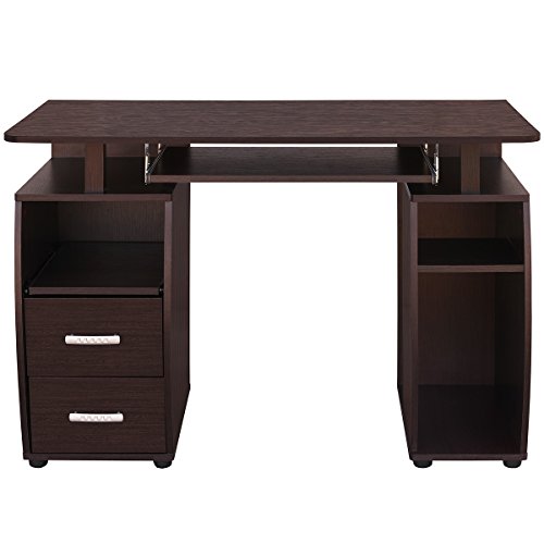 Comifort Mesa de Ordenador, Escritorio, Mesa de Oficina, 115x55x76 cm (WENGUÉ) Comifort Mesa de Ordenador, Escritorio, Mesa de Oficina, 115x55x76 cm (WENGUÉ)
