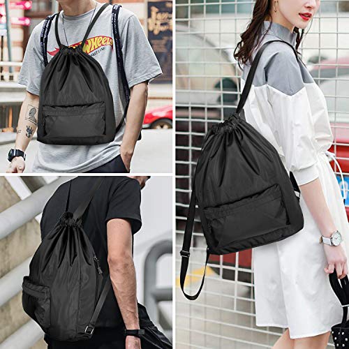 Comius Sharp Bolsas de Cuerdas para el Gimnasio, Bolsa Lona Mochilas Casual para PC Viaje Libros Acampada Estudiantes Escuela Mochila Cuerda para Chico Chica Hombre Muje (Black) Comius Sharp Bolsas de Cuerdas para el Gimnasio, Bolsa Lona Mochilas Casual para PC Viaje Libros Acampada Estudiantes Escuela Mochila Cuerda para Chico Chica Hombre Muje (Black)