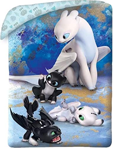 Cómo Entrenar a tu dragón Ropa de Cama Reversible How to Train Your Dragon HTTD-6050BL 140x200 Furia Luminosa y Nocturna Desdentao Negro Blanco Azúl Oeko Tex Cómo Entrenar a tu dragón Ropa de Cama Reversible How to Train Your Dragon HTTD-6050BL 140x200 Furia Luminosa y Nocturna Desdentao Negro Blanco Azúl Oeko Tex