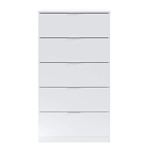 Comoda 5 Cajones, Sinfonier, Modelo Alaya, Acabado en Color Blanco Artik, 60 cm (Ancho) x 110 cm (Alto) x 40 cm (Fondo) Comoda 5 Cajones, Sinfonier, Modelo Alaya, Acabado en Color Blanco Artik, 60 cm (Ancho) x 110 cm (Alto) x 40 cm (Fondo)