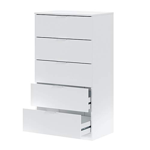 Comoda 5 Cajones, Sinfonier, Modelo Alaya, Acabado en Color Blanco Artik, 60 cm (Ancho) x 110 cm (Alto) x 40 cm (Fondo) Comoda 5 Cajones, Sinfonier, Modelo Alaya, Acabado en Color Blanco Artik, 60 cm (Ancho) x 110 cm (Alto) x 40 cm (Fondo)