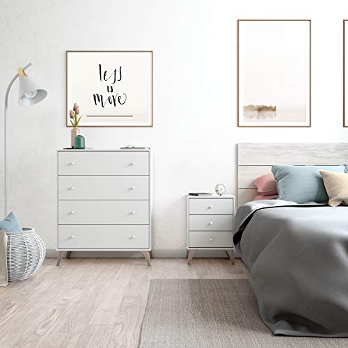 Comoda con 4 Cajones, para Dormitorio, Modelo Sweet, Acabado en Color Blanco Artik, Medidas: 77,5 cm (Ancho) x 95 cm (Alto) x 40 cm (Fondo) Comoda con 4 Cajones, para Dormitorio, Modelo Sweet, Acabado en Color Blanco Artik, Medidas: 77,5 cm (Ancho) x 95 cm (Alto) x 40 cm (Fondo)