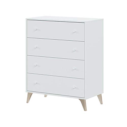 Comoda con 4 Cajones, para Dormitorio, Modelo Sweet, Acabado en Color Blanco Artik, Medidas: 77,5 cm (Ancho) x 95 cm (Alto) x 40 cm (Fondo) Comoda con 4 Cajones, para Dormitorio, Modelo Sweet, Acabado en Color Blanco Artik, Medidas: 77,5 cm (Ancho) x 95 cm (Alto) x 40 cm (Fondo)
