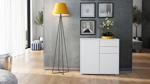 Cómoda Sideboard Ben, Cuerpo en Blanco Mate/Frentes en Blanco Mate Cómoda Sideboard Ben, Cuerpo en Blanco Mate/Frentes en Blanco Mate