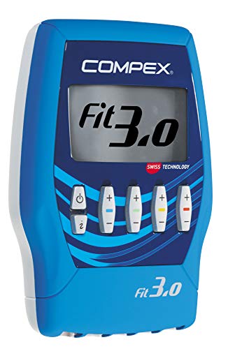 Compex Fit 3.0 Electroestimulador, Unisex, Azul + Motor Point - Lápiz de Punto Motor, Plateado, Standard
