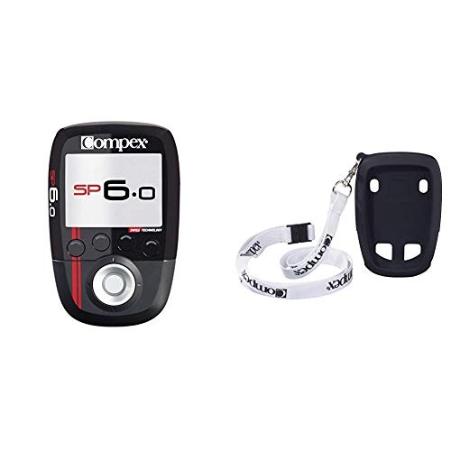 Compex SP 6.0. - Electroestimulador, Negro, 23 cm + Funda Protectora Lanyard Wireless, Negro, Talla Standard Compex SP 6.0. - Electroestimulador, Negro, 23 cm + Funda Protectora Lanyard Wireless, Negro, Talla Standard
