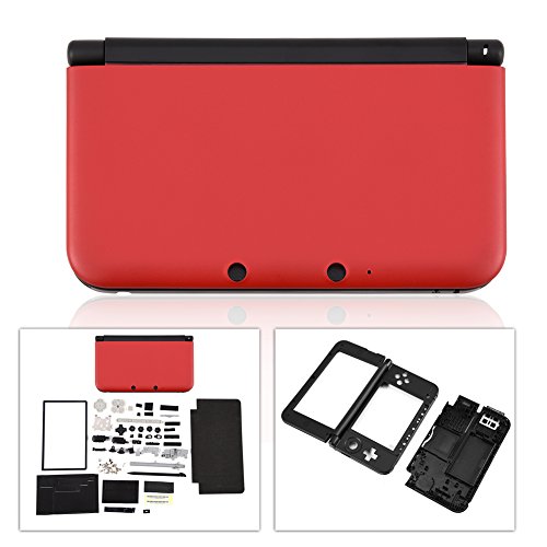 Completamente Completa Carcasa Carcasa Shell reparación Piezas Kits de Piezas para Nintendo 3DS XL(Rojo)