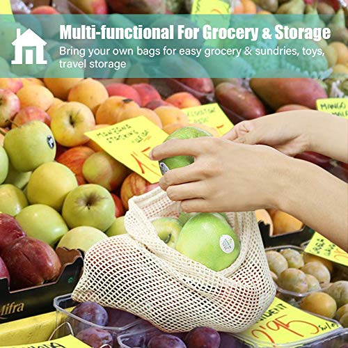 CompraFun Bolsas Reutilizables de Compra, Bolsas de Malla de Algodón Lavables y Transpirables para Frutas, Verduras, Juguetes. Libres de BPA, Ecológicas y Biodegradables (3*S, 3*M, 3*L, 1*XL). Set 10 CompraFun Bolsas Reutilizables de Compra, Bolsas de Malla de Algodón Lavables y Transpirables para Frutas, Verduras, Juguetes. Libres de BPA, Ecológicas y Biodegradables (3*S, 3*M, 3*L, 1*XL). Set 10