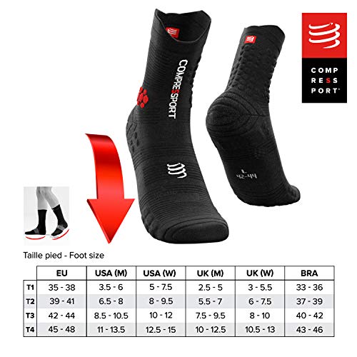 COMPRESSPORT Pro Racing Socks v3.0 Trail Calcetines para Correr, Unisex-Adult, Negro/Rojo, T2 COMPRESSPORT Pro Racing Socks v3.0 Trail Calcetines para Correr, Unisex-Adult, Negro/Rojo, T2