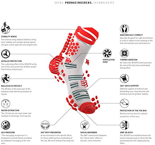COMPRESSPORT Pro Racing Socks v3.0 Trail Calcetines para Correr, Unisex-Adult, Negro/Rojo, T2 COMPRESSPORT Pro Racing Socks v3.0 Trail Calcetines para Correr, Unisex-Adult, Negro/Rojo, T2
