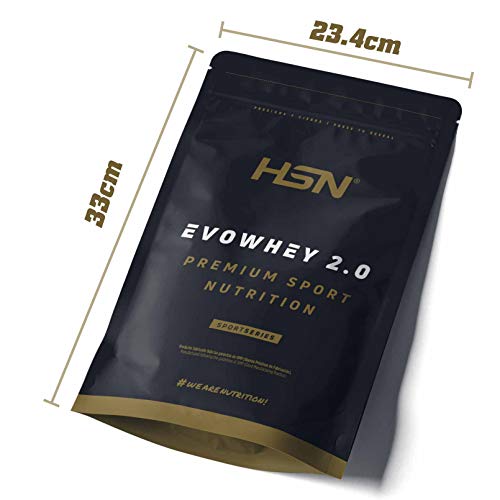 Concentrado de Proteína de Suero Evowhey Protein 2.0 de HSN | Whey Protein Concentrate| Batido de Proteínas en Polvo | Vegetariano, Sin Gluten, Sin Soja, Sabor Chocolate Avellana, 500g