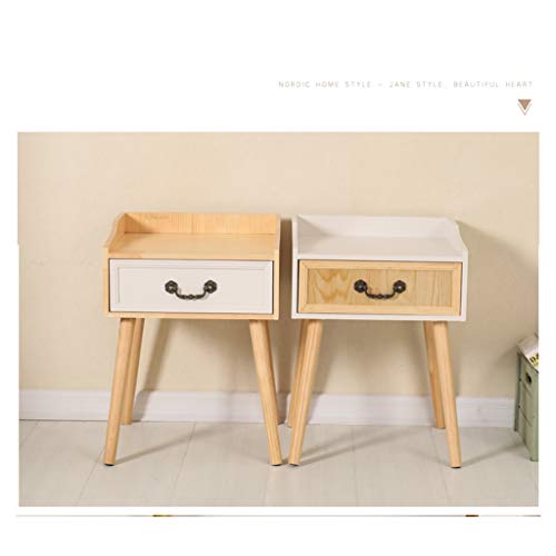 Conemmo Mesita de noche de dormitorio de madera maciza nórdica simple moderno hotel mesita de noche gabinete mini japonés pequeño apartamento casillero IKEA