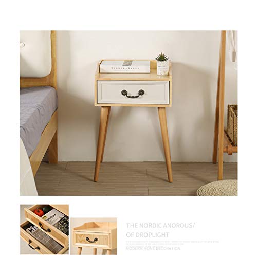 Conemmo Mesita de noche de dormitorio de madera maciza nórdica simple moderno hotel mesita de noche gabinete mini japonés pequeño apartamento casillero IKEA