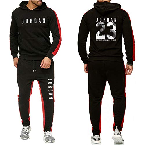 Conjunto de 2 piezas de chándal para hombre, sudadera con capucha y pantalón con cordones ,de Michael Jordan, con el n.º 23, ropa de entrenamiento, baloncesto, para otoño e invierno Conjunto de 2 piezas de chándal para hombre, sudadera con capucha y pantalón con cordones ,de Michael Jordan, con el n.º 23, ropa de entrenamiento, baloncesto, para otoño e invierno