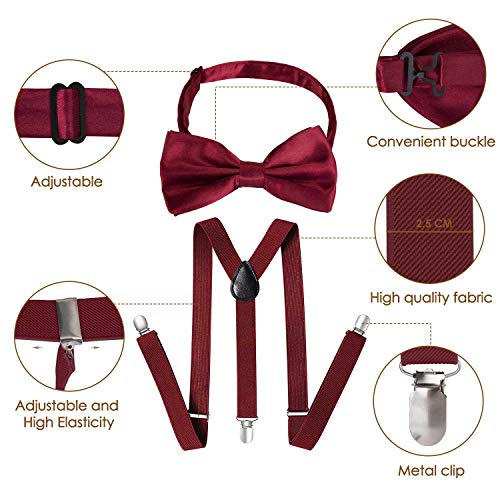 Conjunto de accesorios para el disfraz de gángster masculino Gatsby de los años 20, disfraz de flapper de los años 20 (Negro + Rojo)