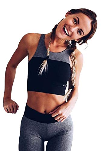 Conjunto Deportivo Mujer Fitness Verano Chandal 2 Piezas Crop Top y Pantalon Push Up Traje de Gimnasia Ropa Malla para Running Yoga Pilates Danza Sportwear Activewear Training Wear Tracksuit Sweatsuit